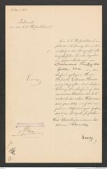 k.k. naturhistorisches Hofmuseum, Intendanzakten 1885-1896 (Hauer), Aktenzahl Z.68.a/1889, Seite 1